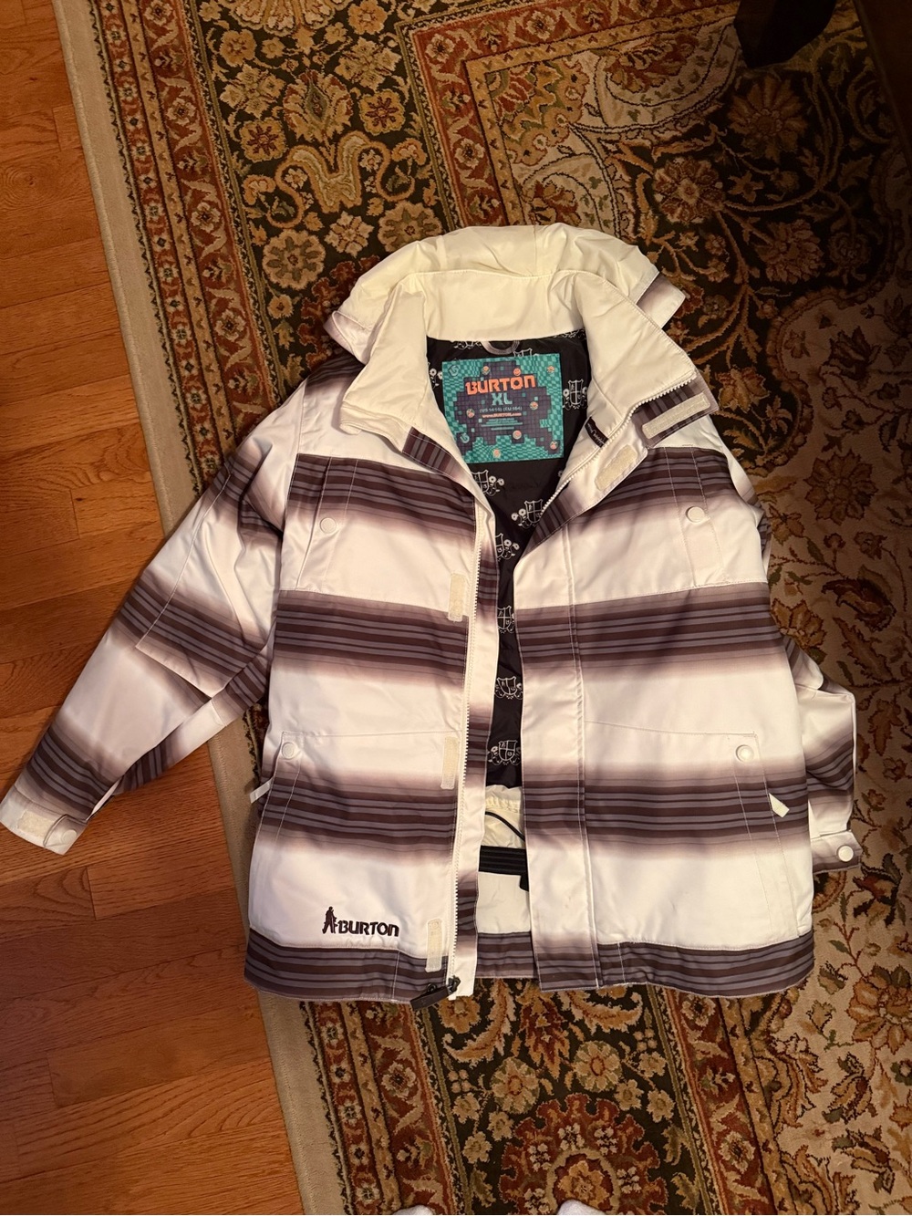 Burton Kids' White & Brown Striped Snow Set